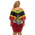 St Kitts and Nevis 42nd Independence Day Family Matching Off Shoulder Short Dress and Hawaiian Shirt Country Above Self LT01