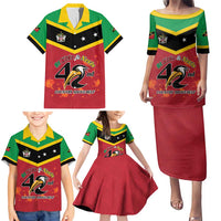 St Kitts and Nevis 42nd Independence Day Family Matching Puletasi and Hawaiian Shirt Country Above Self LT01