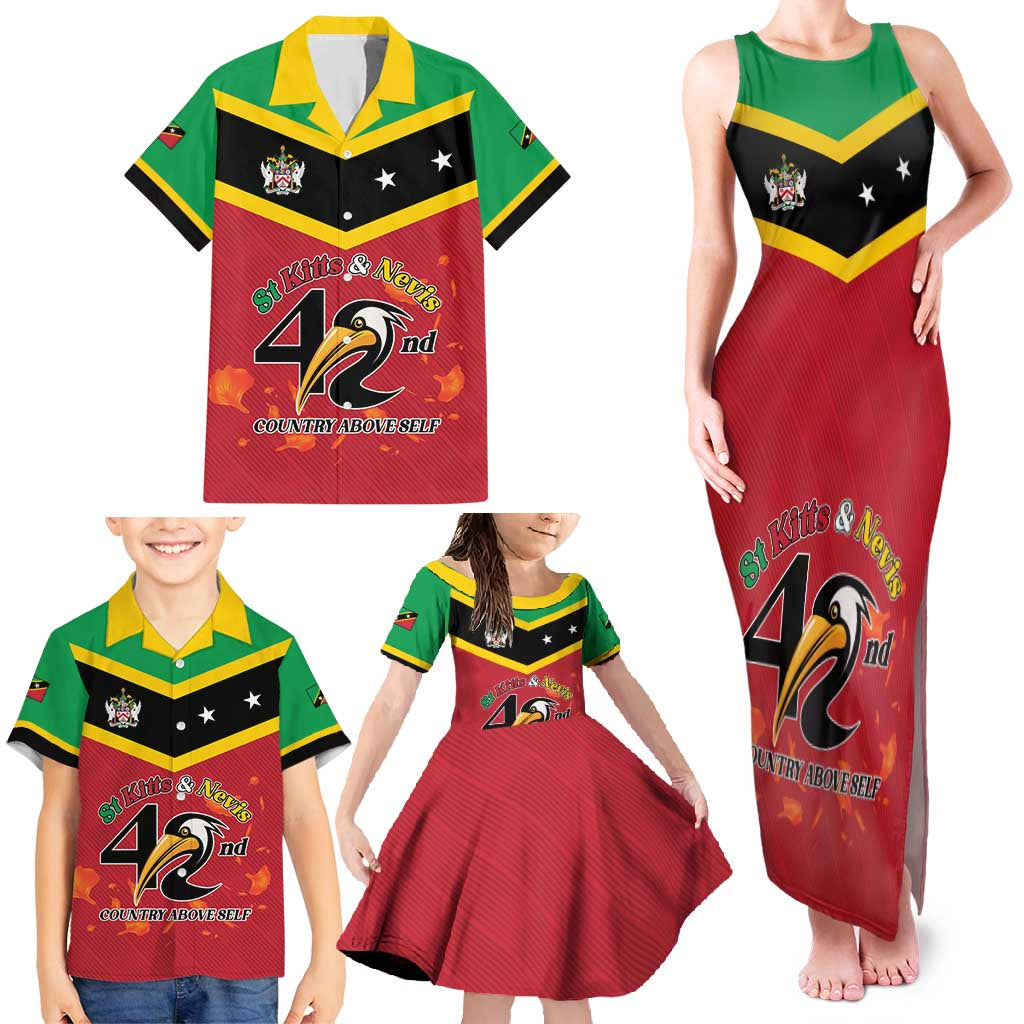 St Kitts and Nevis 42nd Independence Day Family Matching Tank Maxi Dress and Hawaiian Shirt Country Above Self LT01