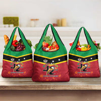 St Kitts and Nevis 42nd Independence Day Grocery Bag Country Above Self - Wonder Print Shop