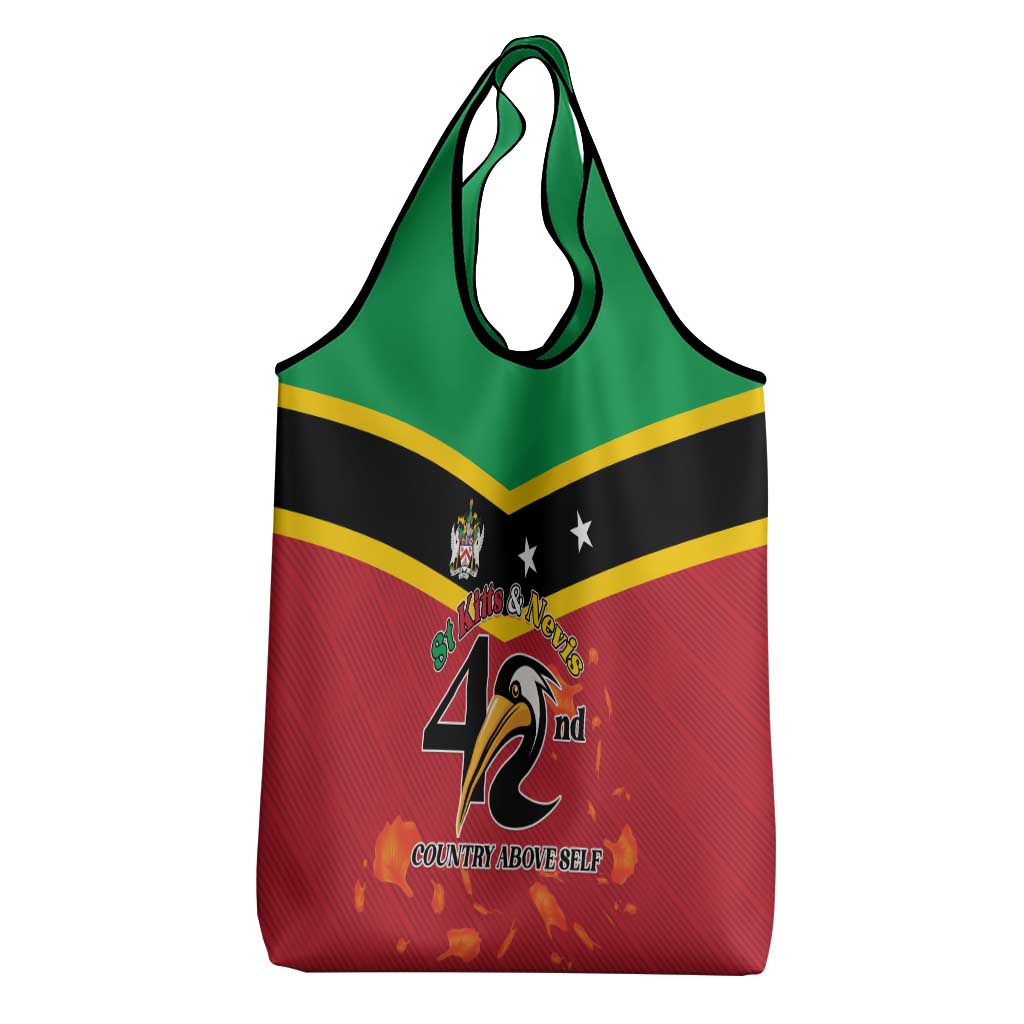 St Kitts and Nevis 42nd Independence Day Grocery Bag Country Above Self - Wonder Print Shop