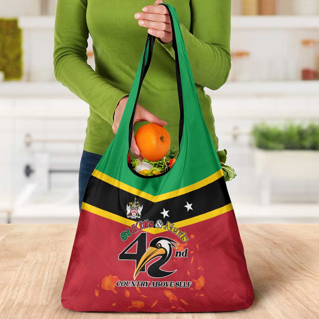 St Kitts and Nevis 42nd Independence Day Grocery Bag Country Above Self - Wonder Print Shop