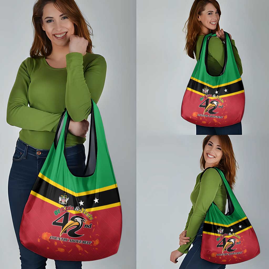St Kitts and Nevis 42nd Independence Day Grocery Bag Country Above Self - Wonder Print Shop