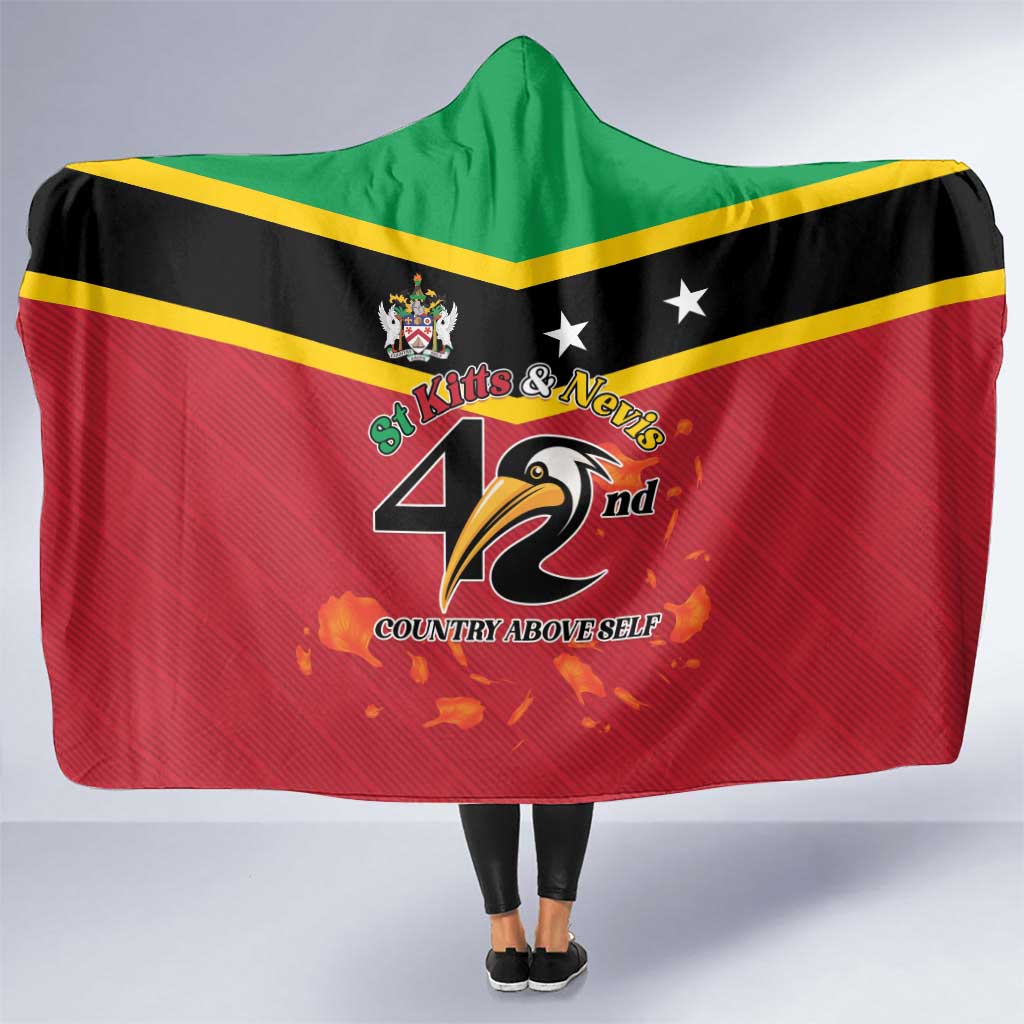St Kitts and Nevis 42nd Independence Day Hooded Blanket Country Above Self - Wonder Print Shop