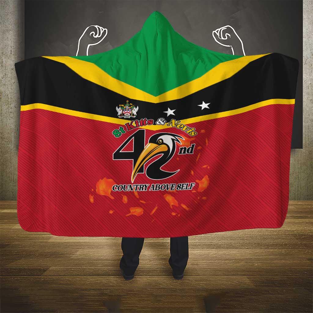 St Kitts and Nevis 42nd Independence Day Hooded Blanket Country Above Self - Wonder Print Shop