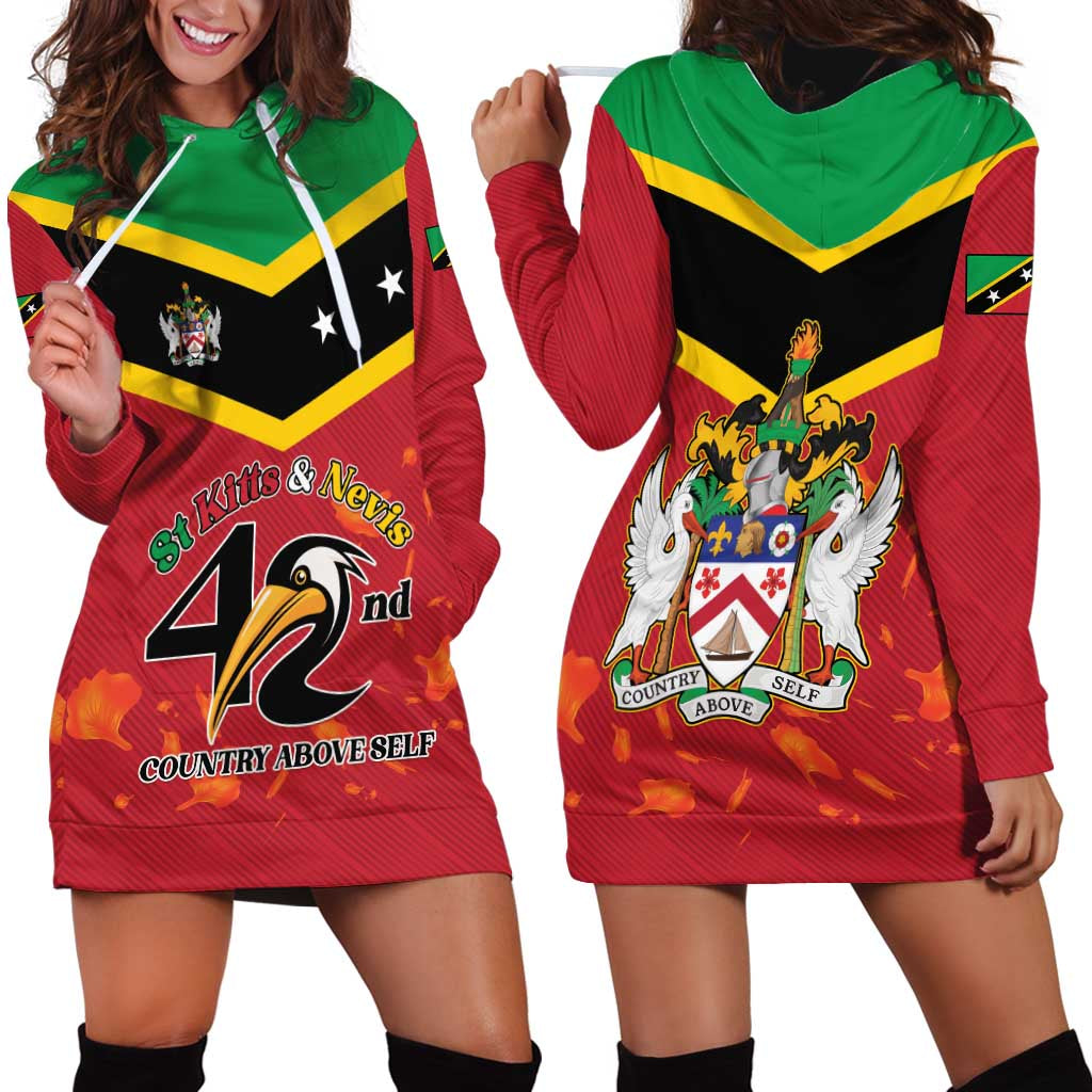 St Kitts and Nevis 42nd Independence Day Hoodie Dress Country Above Self LT01