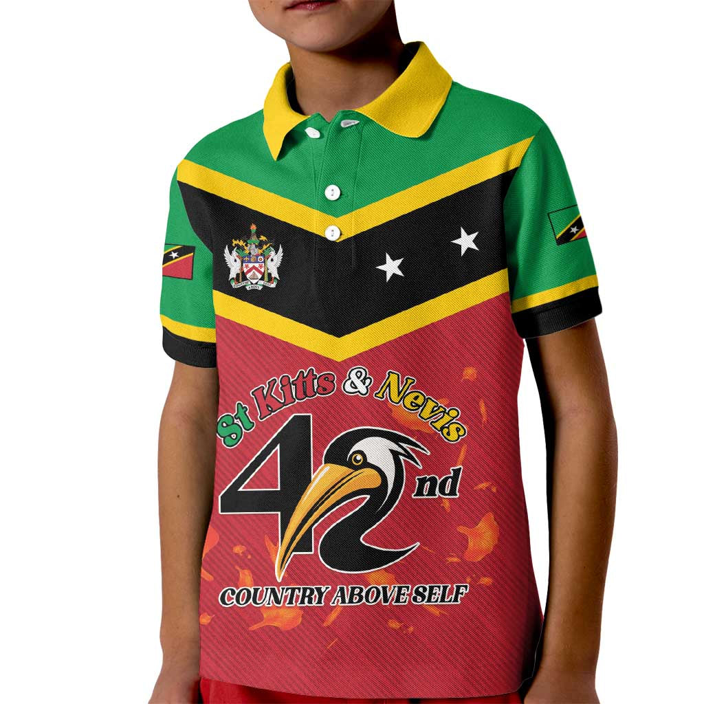 St Kitts and Nevis 42nd Independence Day Kid Polo Shirt Country Above Self LT01