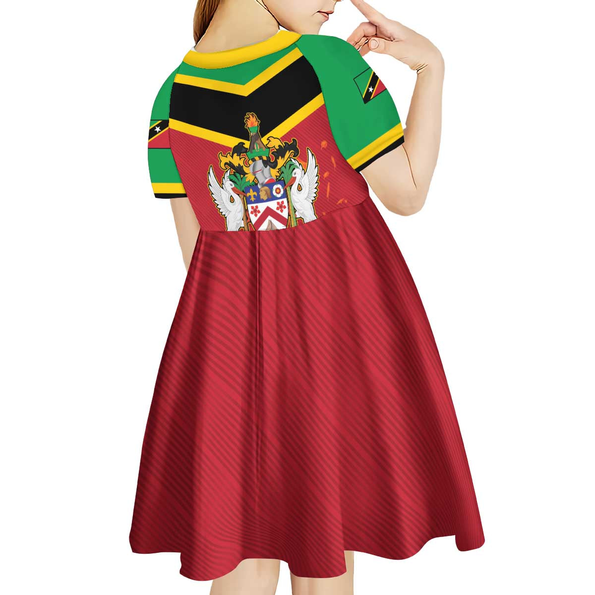 St Kitts and Nevis 42nd Independence Day Kid Short Sleeve Dress Country Above Self LT01
