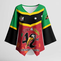 St Kitts and Nevis 42nd Independence Day Kimono Sleeve Blouse Country Above Self LT01