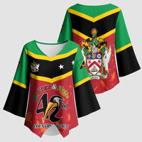 St Kitts and Nevis 42nd Independence Day Kimono Sleeve Blouse Country Above Self LT01
