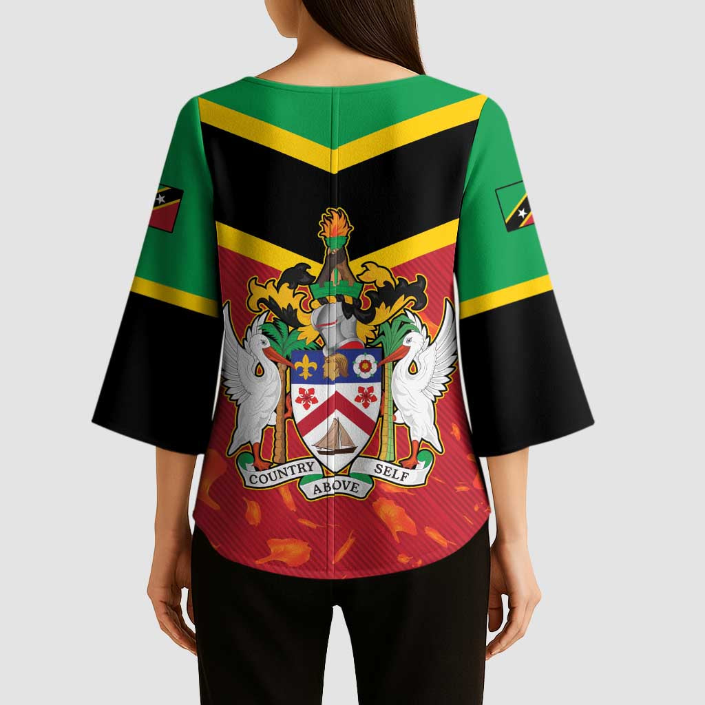 St Kitts and Nevis 42nd Independence Day Kimono Sleeve Blouse Country Above Self LT01