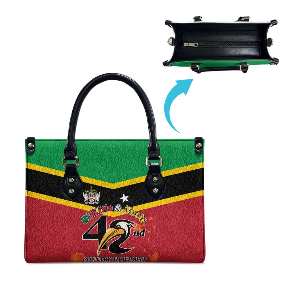 St Kitts and Nevis 42nd Independence Day Leather Bag Country Above Self - Wonder Print Shop