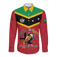 St Kitts and Nevis 42nd Independence Day Long Sleeve Button Shirt Country Above Self LT01