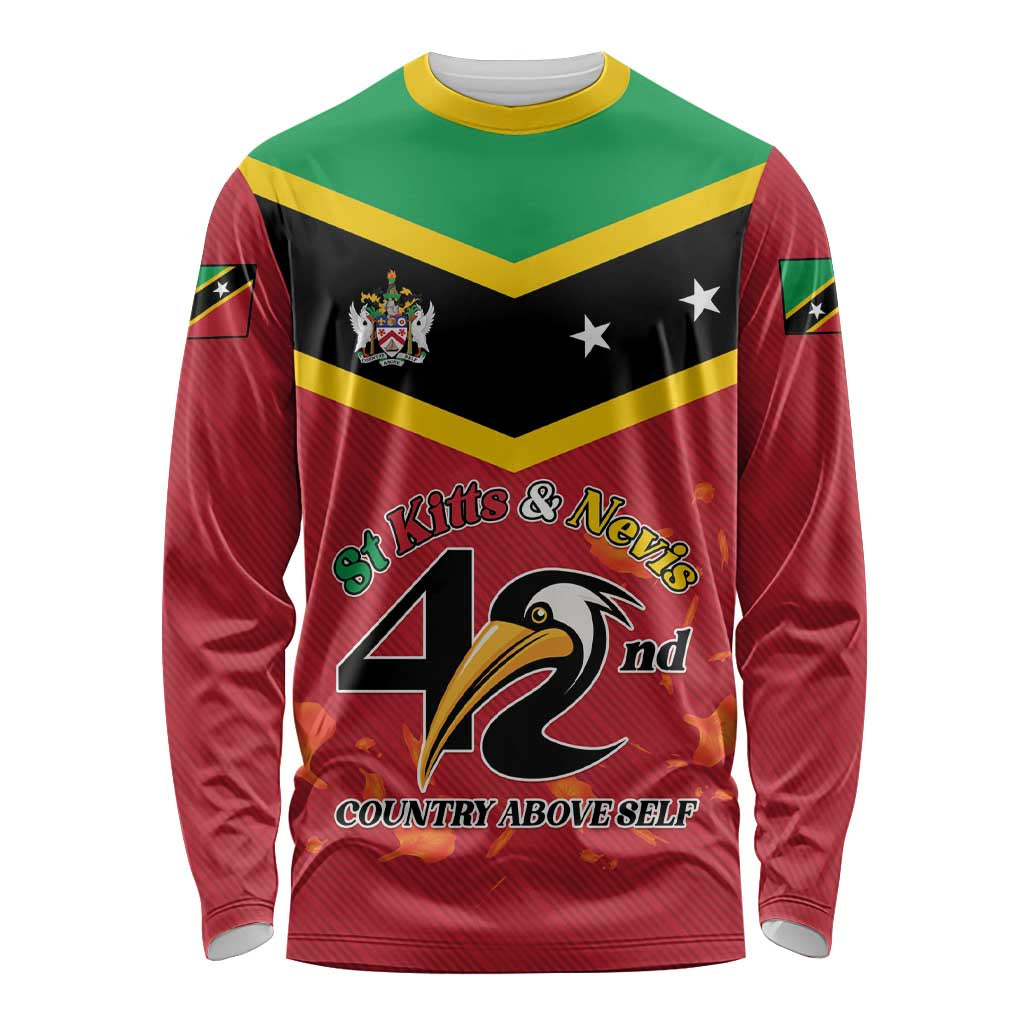 St Kitts and Nevis 42nd Independence Day Long Sleeve Shirt Country Above Self LT01