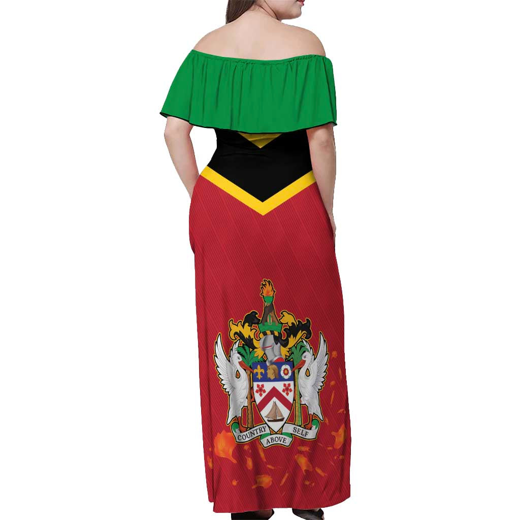 St Kitts and Nevis 42nd Independence Day Off Shoulder Maxi Dress Country Above Self LT01