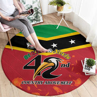 St Kitts and Nevis 42nd Independence Day Round Carpet Country Above Self - Wonder Print Shop