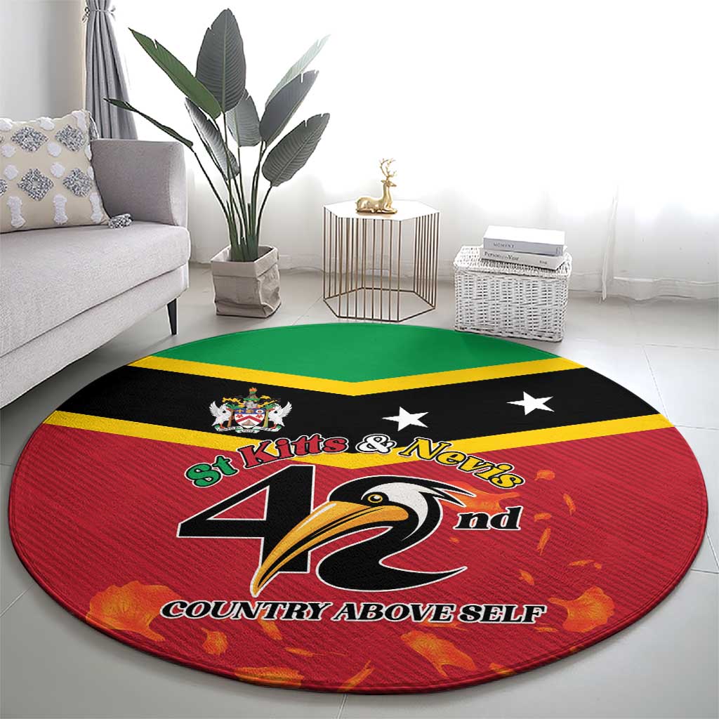 St Kitts and Nevis 42nd Independence Day Round Carpet Country Above Self - Wonder Print Shop