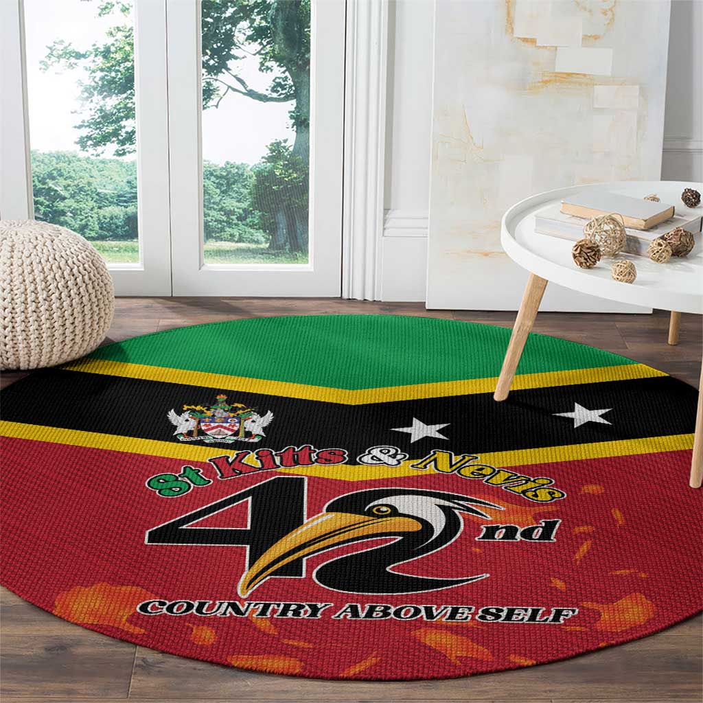 St Kitts and Nevis 42nd Independence Day Round Carpet Country Above Self - Wonder Print Shop
