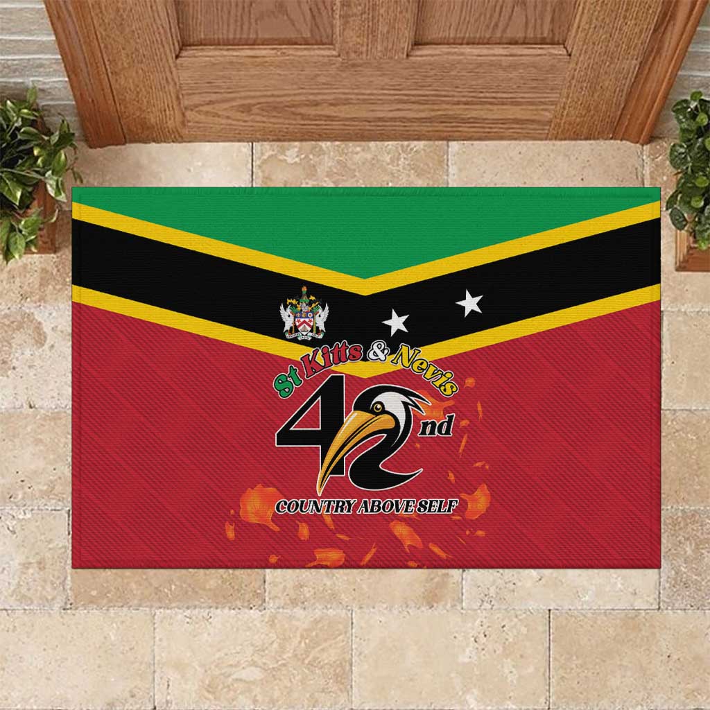 St Kitts and Nevis 42nd Independence Day Rubber Doormat Country Above Self - Wonder Print Shop