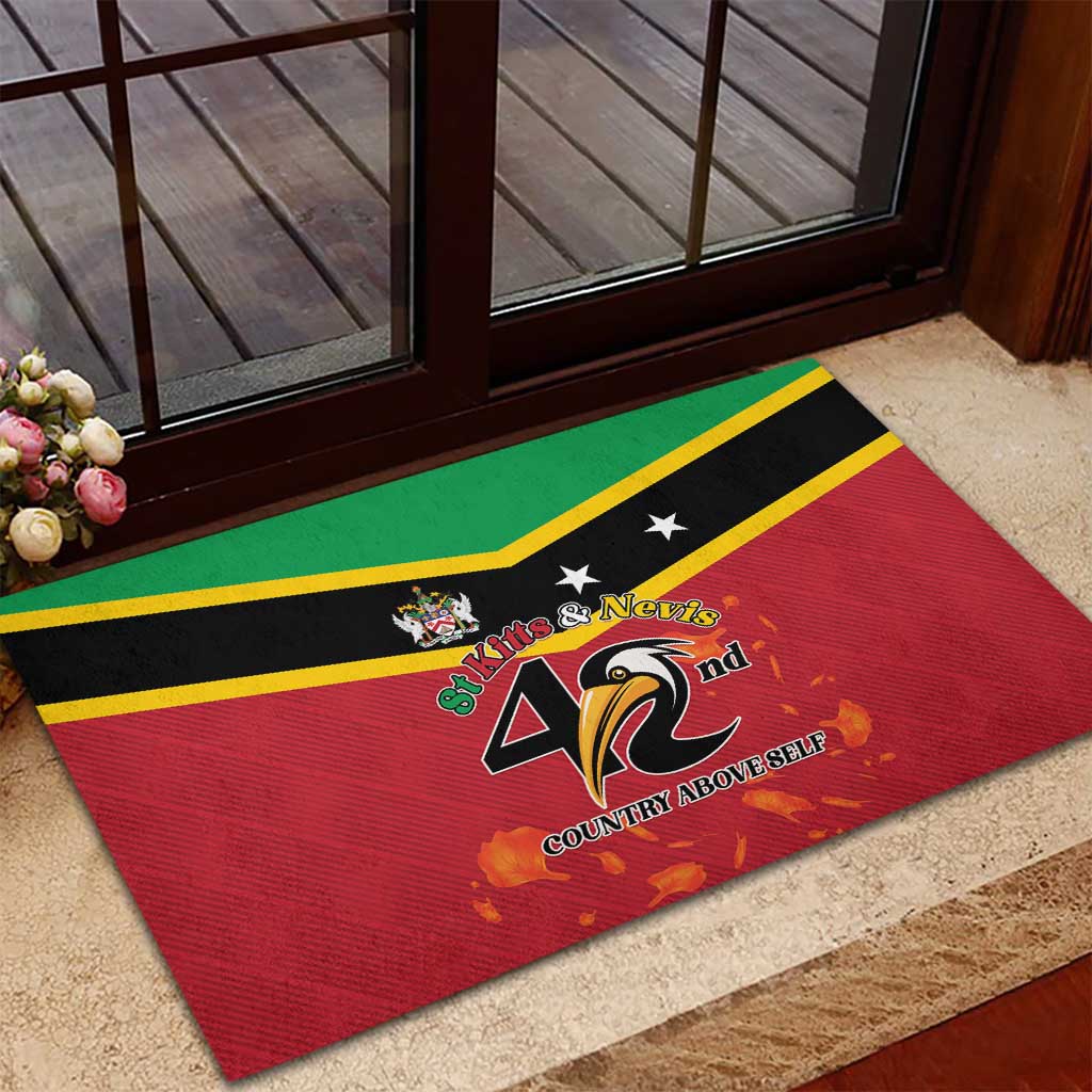 St Kitts and Nevis 42nd Independence Day Rubber Doormat Country Above Self - Wonder Print Shop