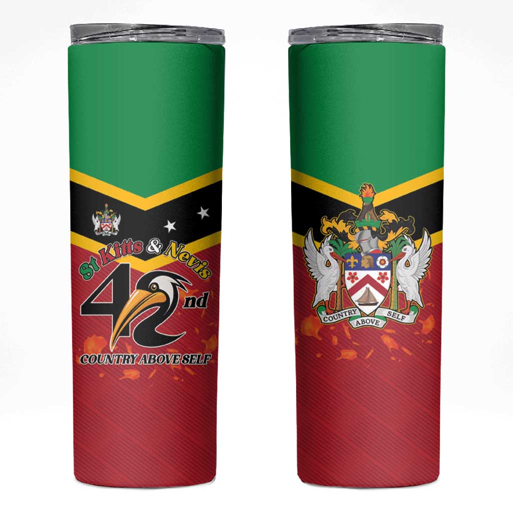 St Kitts and Nevis 42nd Independence Day Skinny Tumbler Country Above Self - Wonder Print Shop