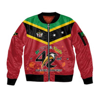 St Kitts and Nevis 42nd Independence Day Sleeve Zip Bomber Jacket Country Above Self LT01