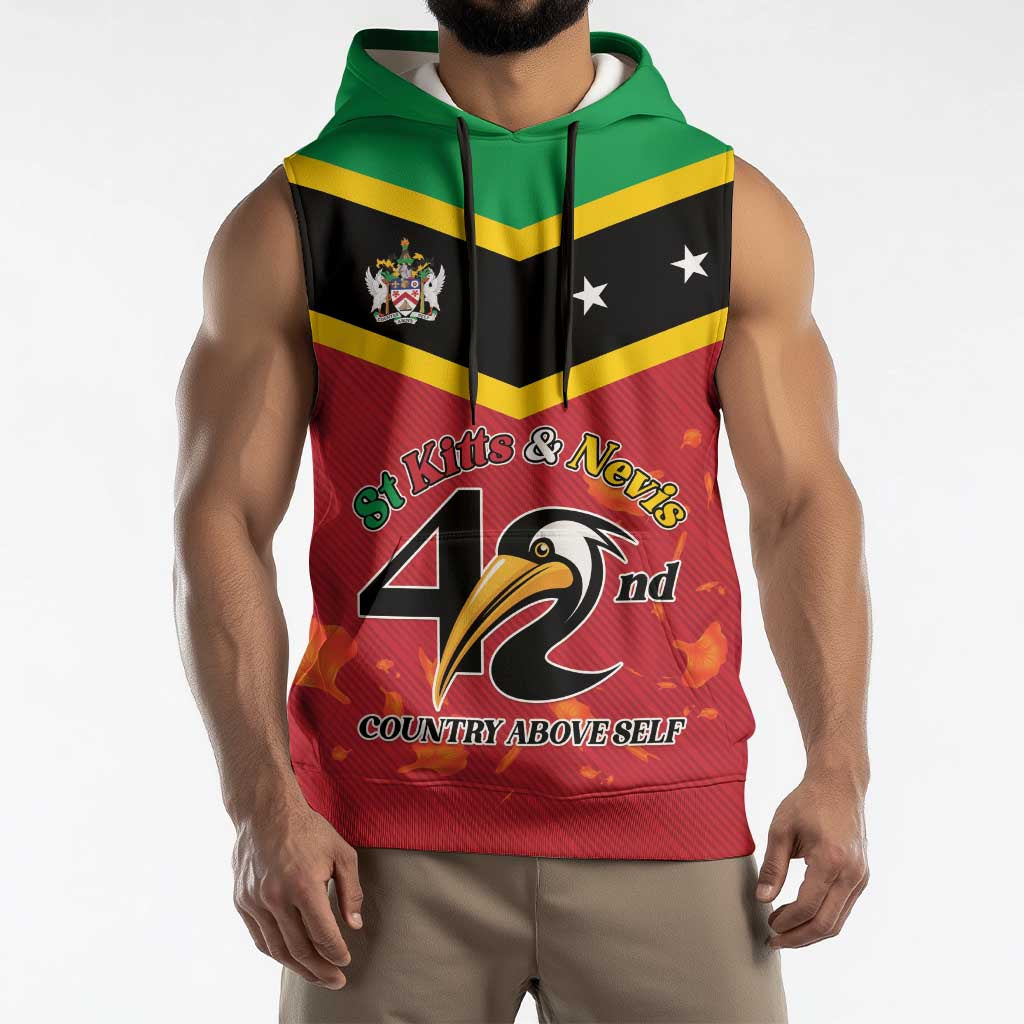 St Kitts and Nevis 42nd Independence Day Sleeveless Hoodie Country Above Self LT01