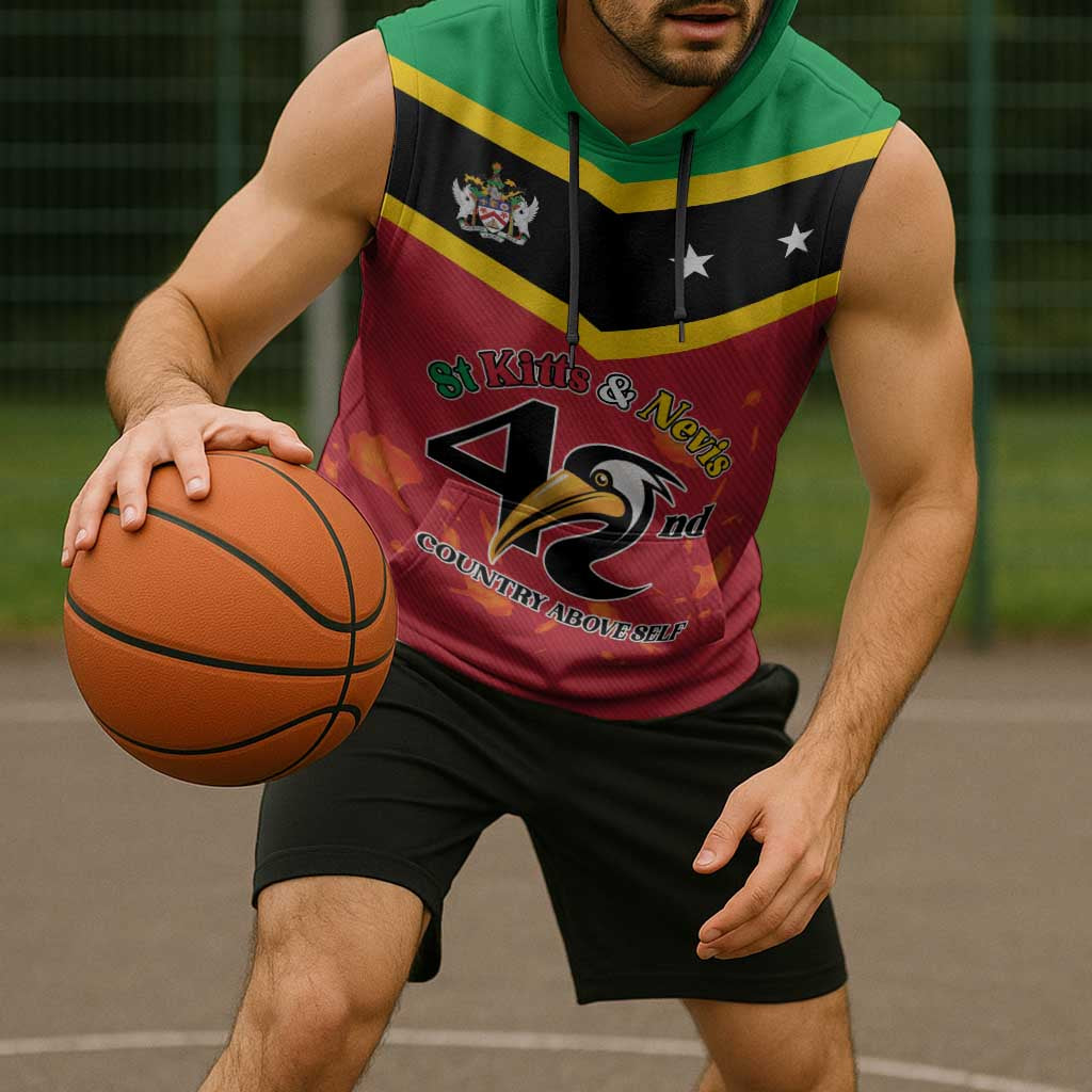 St Kitts and Nevis 42nd Independence Day Sleeveless Hoodie Country Above Self LT01