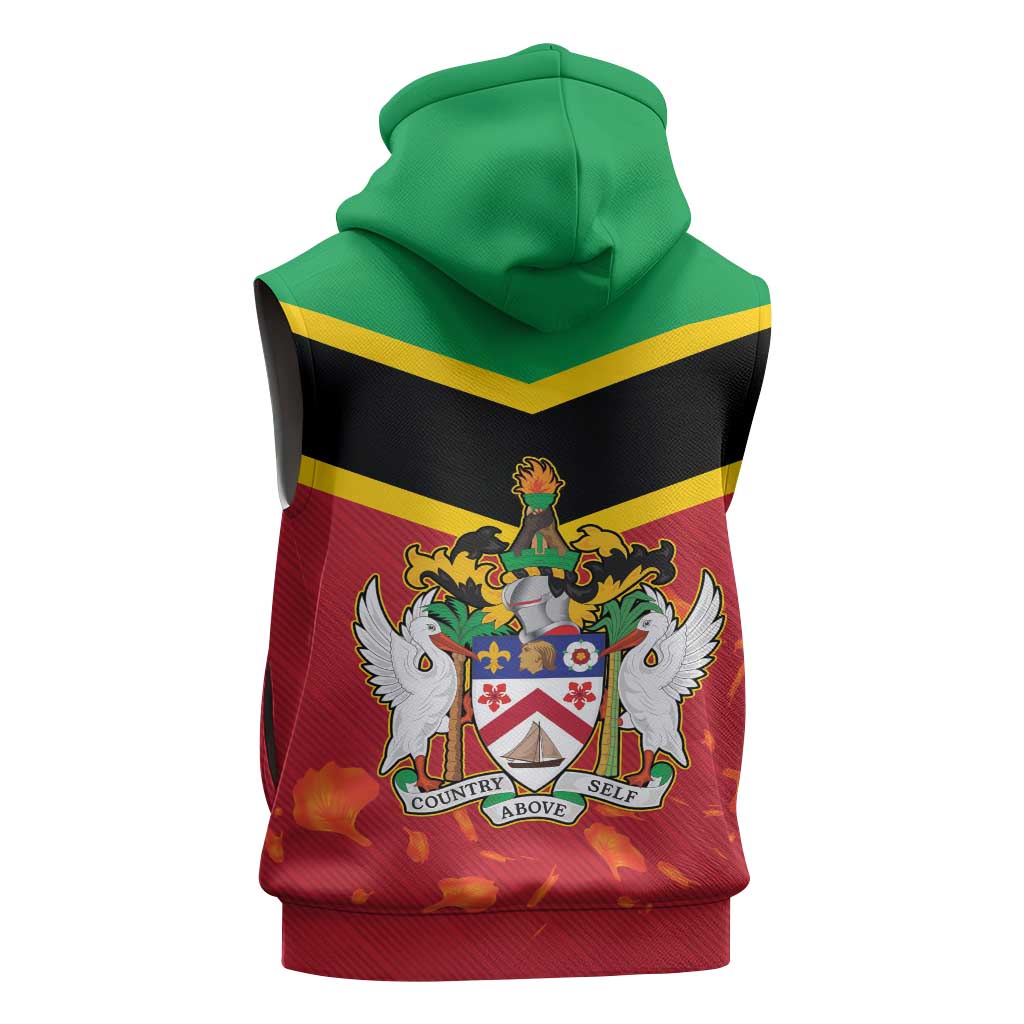 St Kitts and Nevis 42nd Independence Day Sleeveless Zip Hoodie Country Above Self LT01