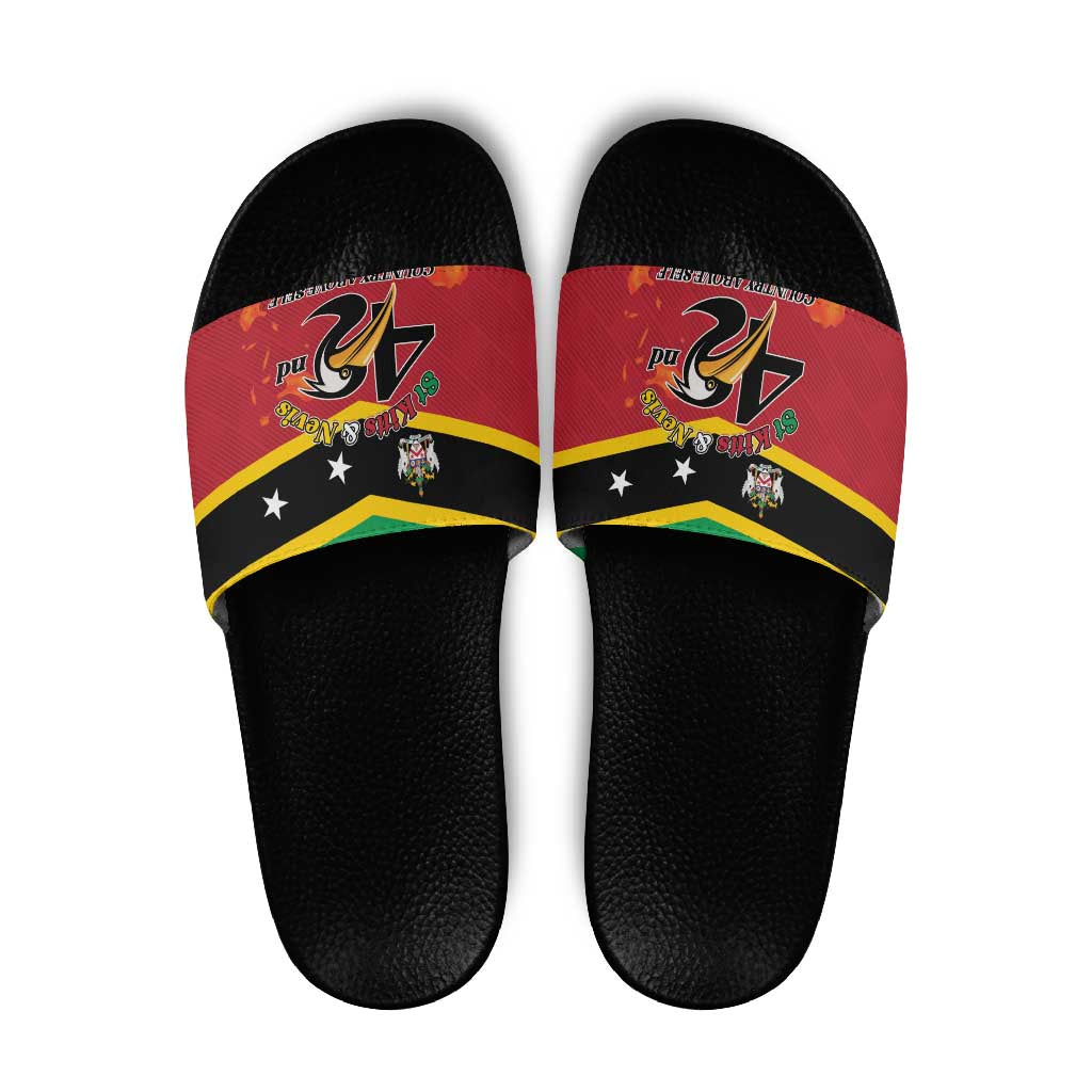 St Kitts and Nevis 42nd Independence Day Slide Sandals Country Above Self - Wonder Print Shop