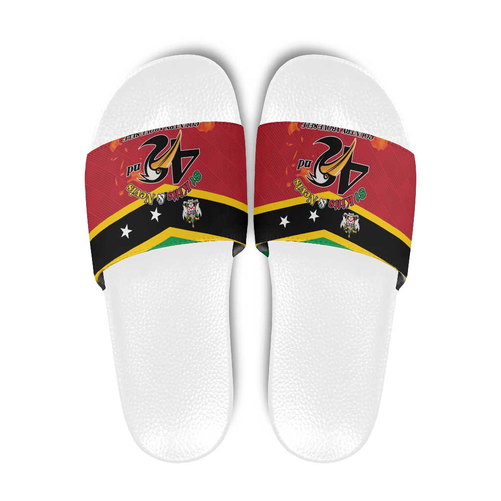 St Kitts and Nevis 42nd Independence Day Slide Sandals Country Above Self - Wonder Print Shop