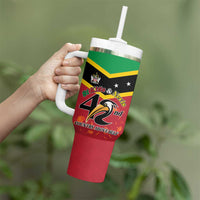 St Kitts and Nevis 42nd Independence Day Tumbler With Handle Country Above Self - Wonder Print Shop
