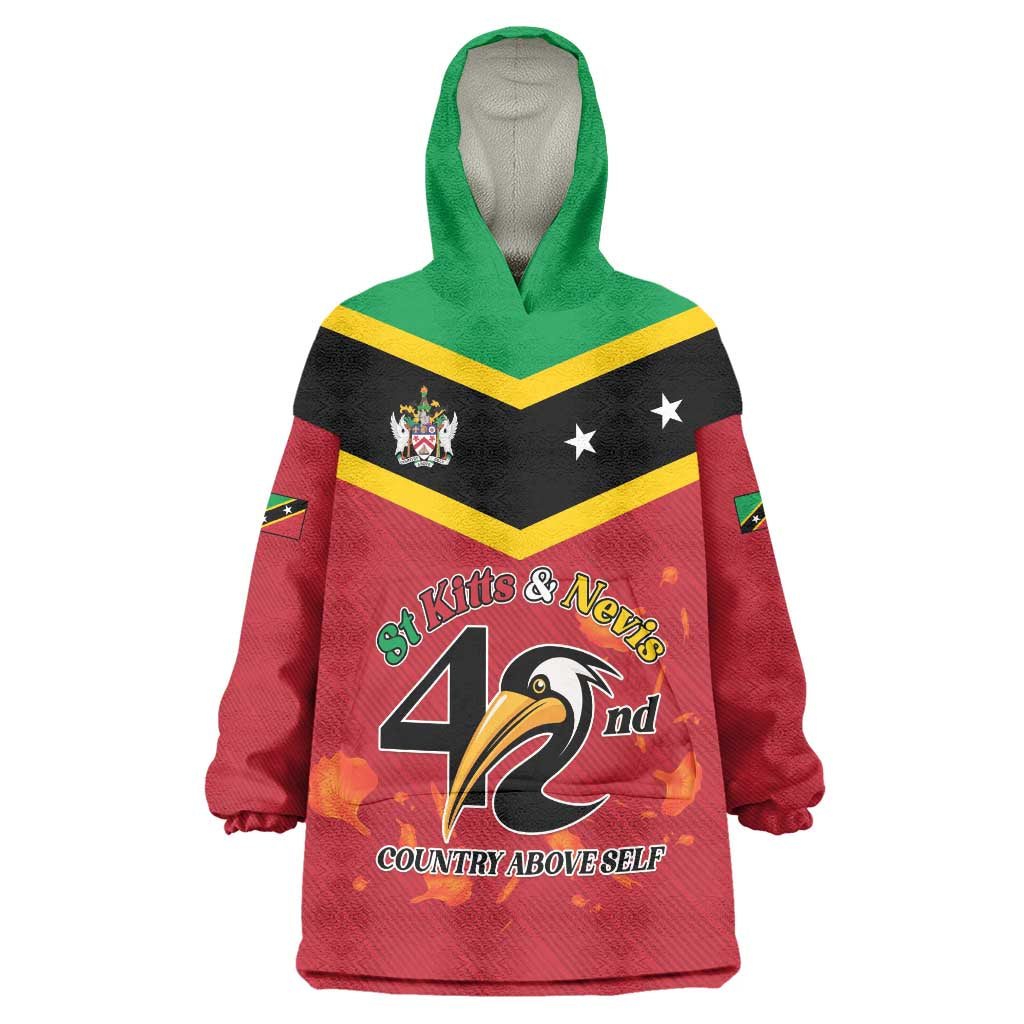 St Kitts and Nevis 42nd Independence Day Wearable Blanket Hoodie Country Above Self LT01