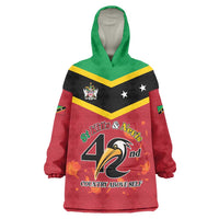 St Kitts and Nevis 42nd Independence Day Wearable Blanket Hoodie Country Above Self LT01