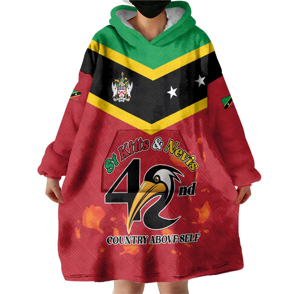 St Kitts and Nevis 42nd Independence Day Wearable Blanket Hoodie Country Above Self LT01