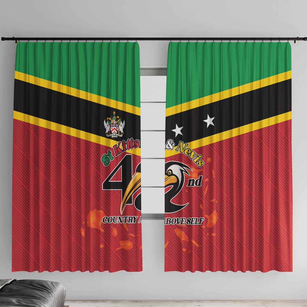 St Kitts and Nevis 42nd Independence Day Window Curtain Country Above Self - Wonder Print Shop