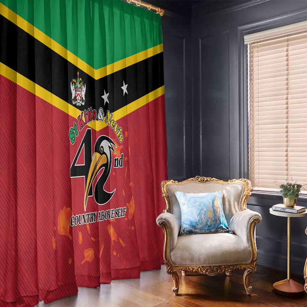 St Kitts and Nevis 42nd Independence Day Window Curtain Country Above Self - Wonder Print Shop