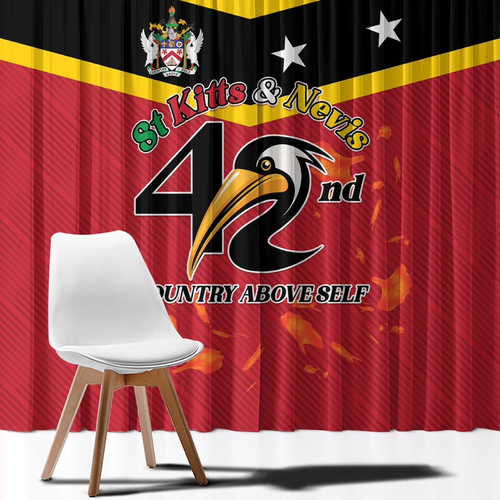 St Kitts and Nevis 42nd Independence Day Window Curtain Country Above Self - Wonder Print Shop