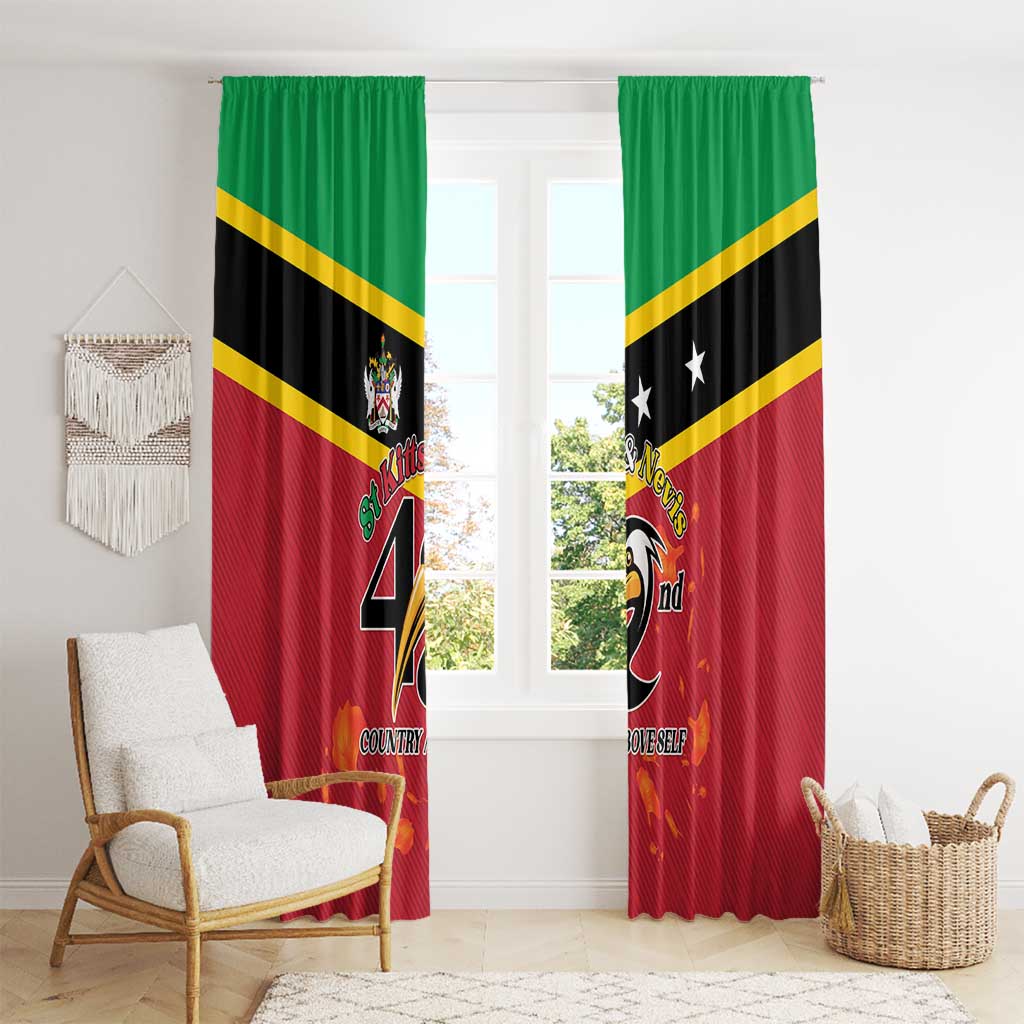 St Kitts and Nevis 42nd Independence Day Window Curtain Country Above Self - Wonder Print Shop