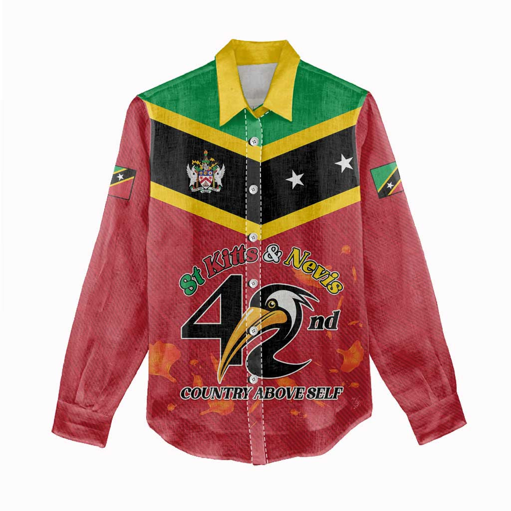 St Kitts and Nevis 42nd Independence Day Women Casual Shirt Country Above Self LT01