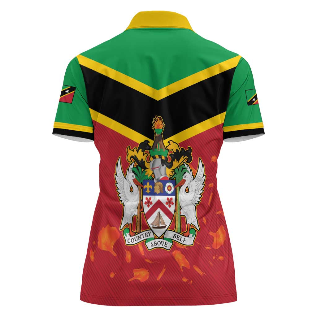St Kitts and Nevis 42nd Independence Day Women Polo Shirt Country Above Self LT01