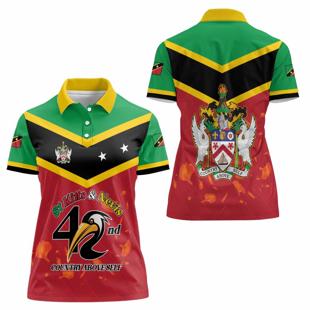St Kitts and Nevis 42nd Independence Day Women Polo Shirt Country Above Self LT01