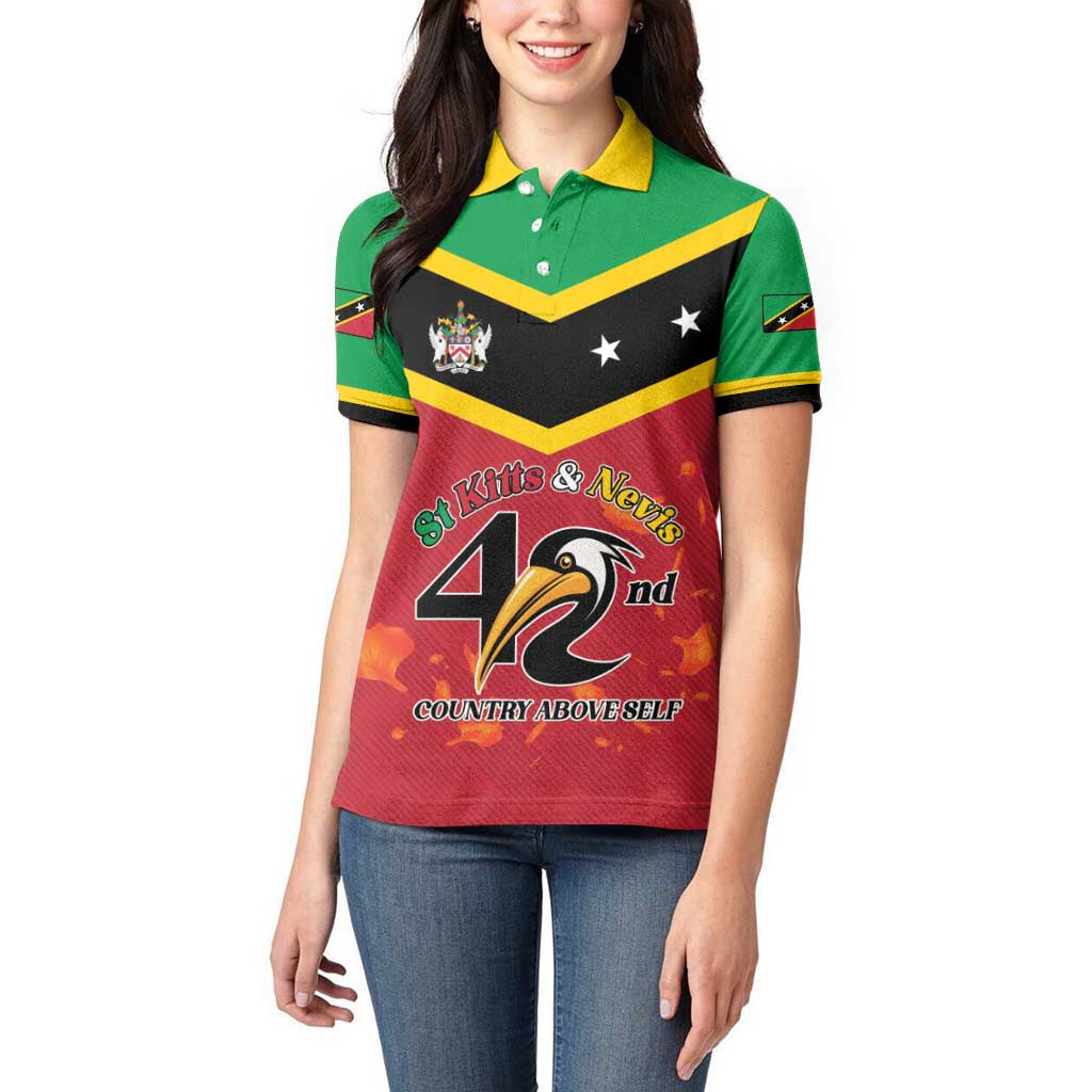 St Kitts and Nevis 42nd Independence Day Women Polo Shirt Country Above Self LT01