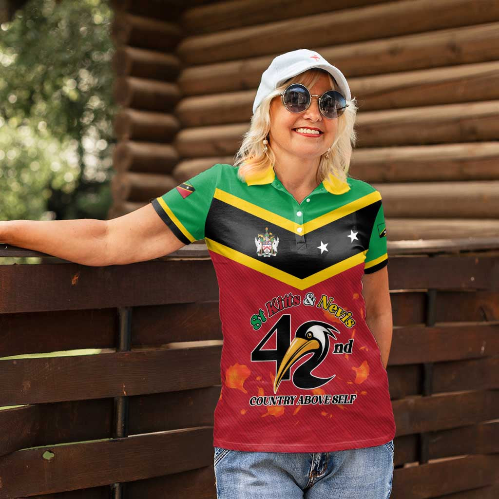 St Kitts and Nevis 42nd Independence Day Women Polo Shirt Country Above Self LT01