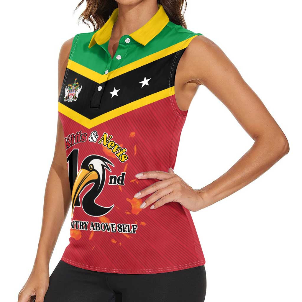 St Kitts and Nevis 42nd Independence Day Women Sleeveless Polo Shirt Country Above Self LT01