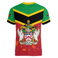 St Kitts and Nevis 42nd Independence Day Women V-Neck T-Shirt Country Above Self LT01