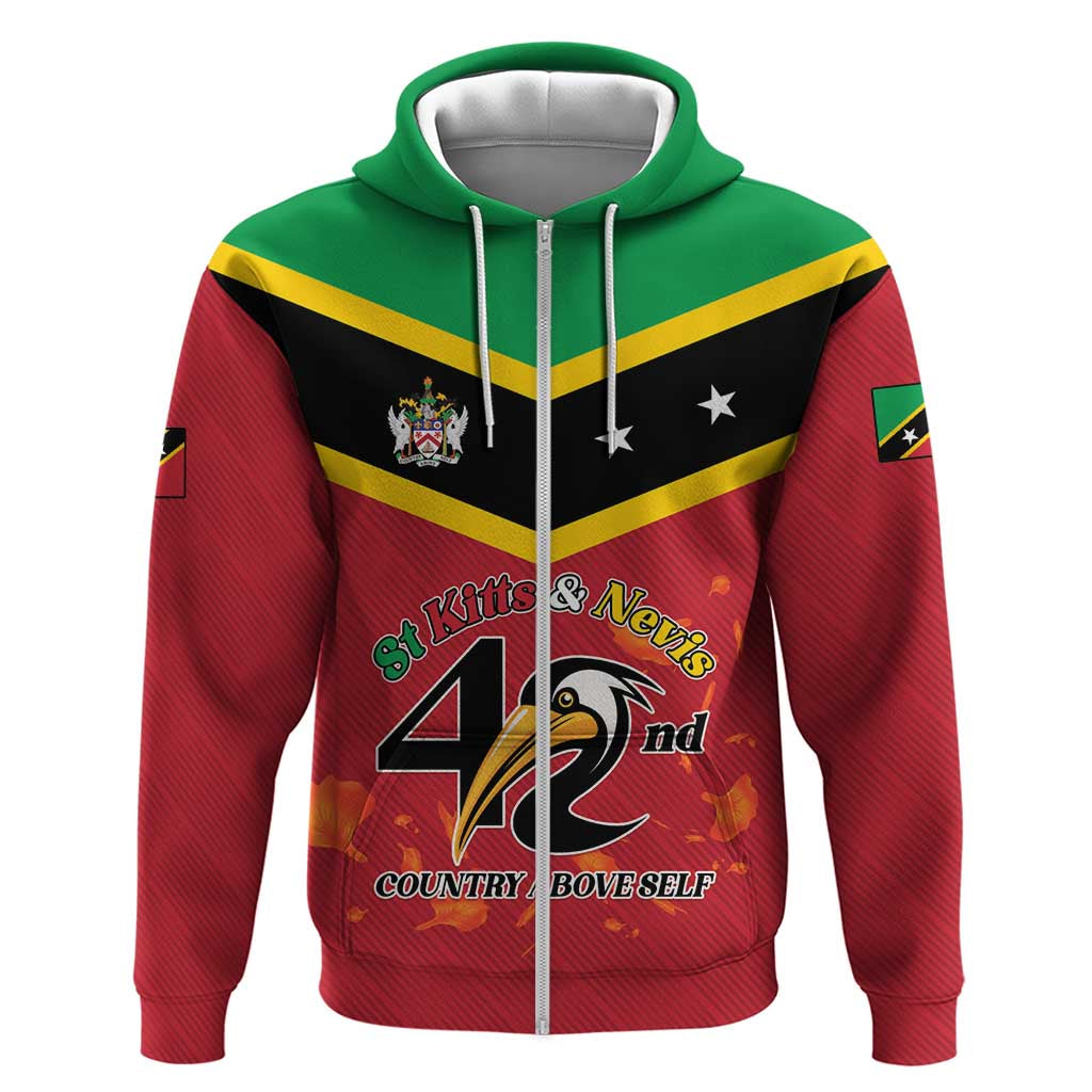 St Kitts and Nevis 42nd Independence Day Zip Hoodie Country Above Self LT01