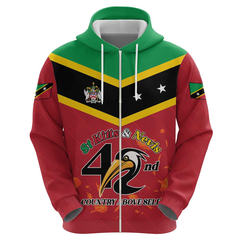 St Kitts and Nevis 42nd Independence Day Zip Hoodie Country Above Self LT01