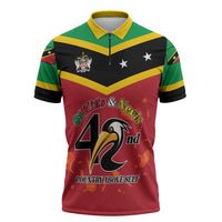 St Kitts and Nevis 42nd Independence Day Zipper Polo Shirt Country Above Self LT01