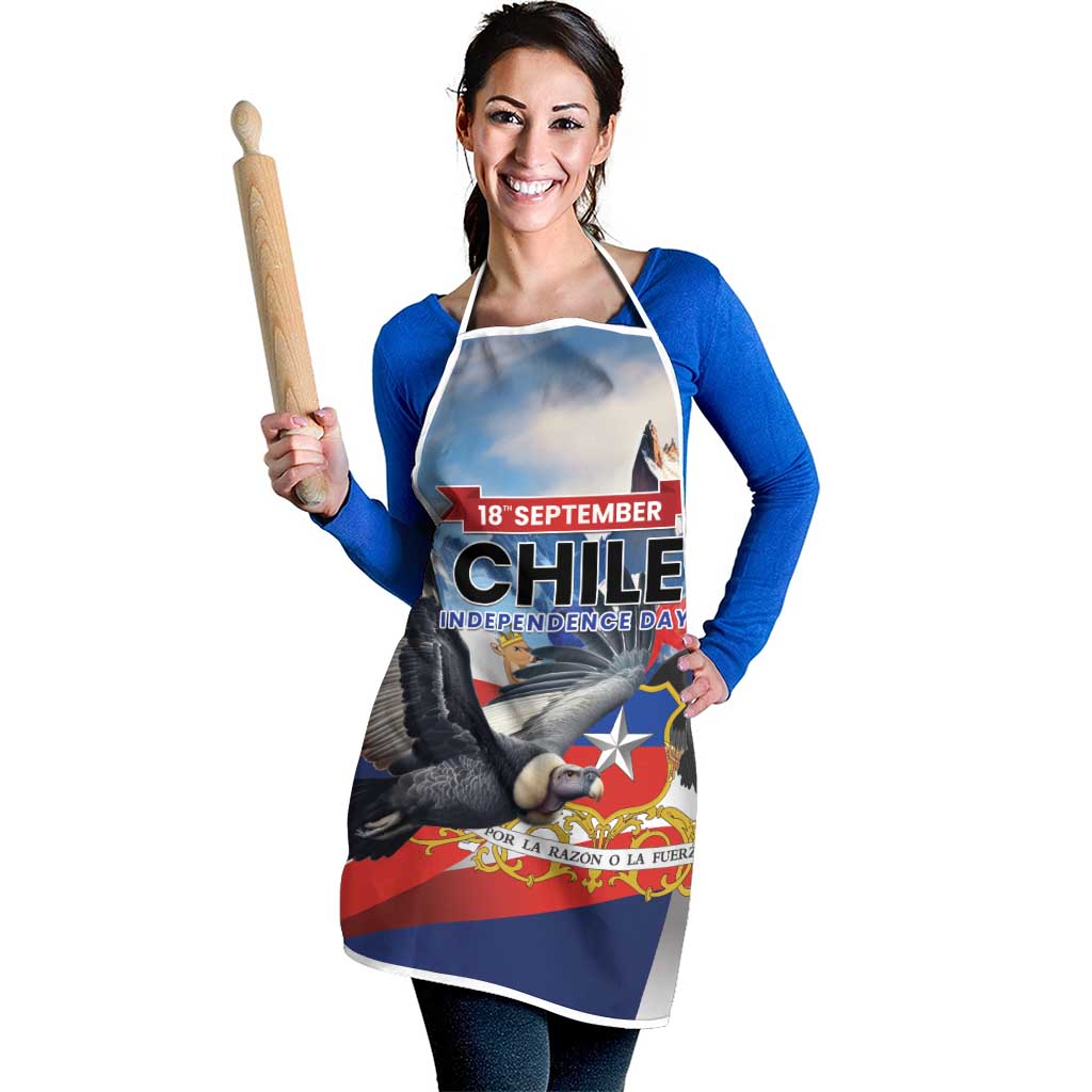 Chile Independence Day 18th September Apron Andean Condor Flying - Wonder Print Shop